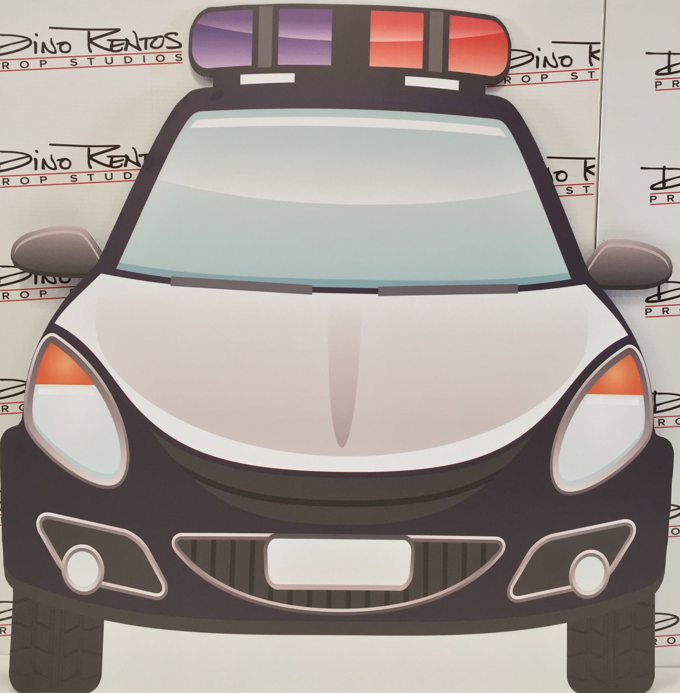 Police Car Cardboard Cutout Standup Prop Dino Rentos Studios, INC.